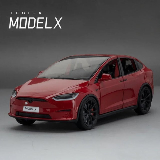JJRC TOP Tesla Model X Model 3 Spielzeugauto, 1:24, rot, mit Licht und Ton - Bild 1
