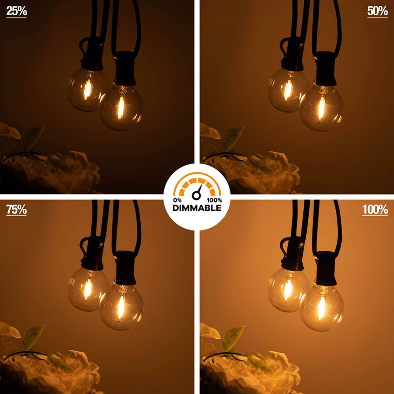 Ganriland LED-Lichterkette Outdoor mit warmweißen G40 Globus Leuchtmitteln, E12, wetterfest IP44, anschließbar - Bild 3