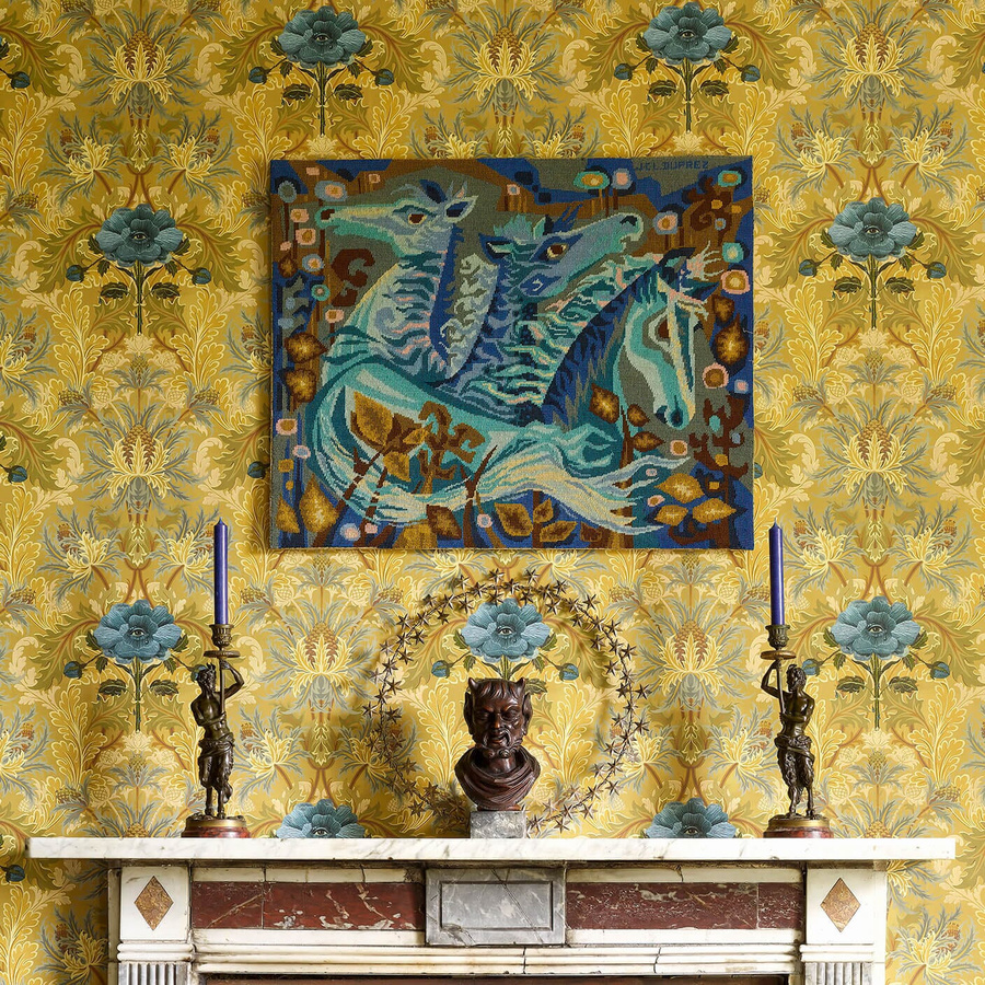 House of Hackney Tapete The Blue Rose Weeping - Aurelian in Blau und Multicolour, florales Design im Art Nouveau Stil, Vlies-Tapete - Bild 2
