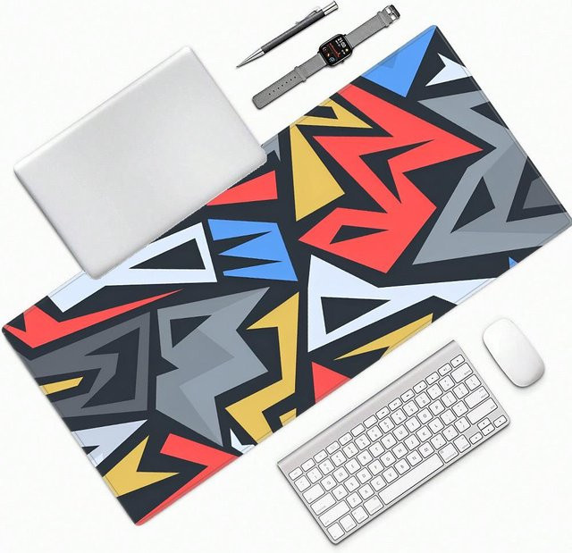 Mairuige Schreibtischunterlage XXL Mauspad in Multicolour für Gaming und Büro - Bild 1