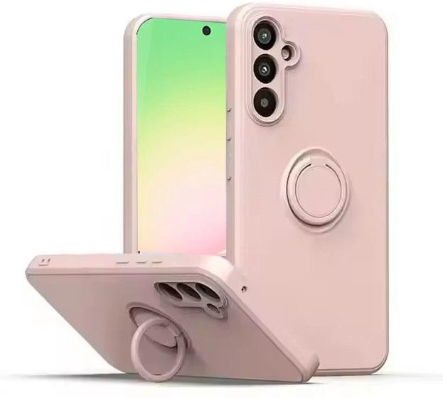 Stoßfeste Flüssigsilikon-Handyhülle mit magnetischem Ringhalter für Samsung Galaxy A57 A37 A56 A36 A55 5G A54 A35 A16 A15 A17 A52 A52 5G A52S 5G in Pink - Bild 1