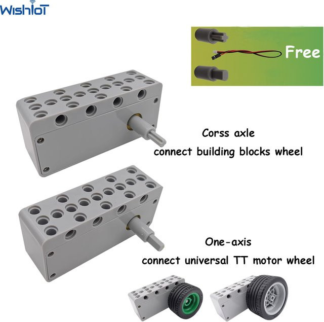 wishiot DC TT Motor, kompatibel mit Legoeds Bausteinen, programmierbar - Bild 1