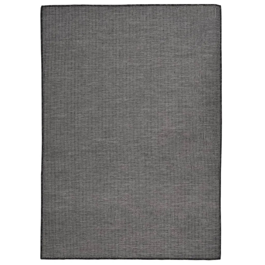 vidaXL Outdoorteppich Flachgewebe aus Polypropylen, Grau, B: 140 cm, L: 200 cm - Bild 2