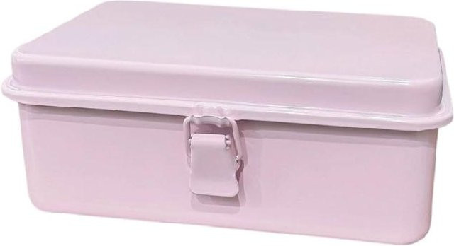 Wasserdichter Metall-Werkzeugaufbewahrungsbehälter mit Tragegriffen und Einsätzen in Rosa - Bild 1