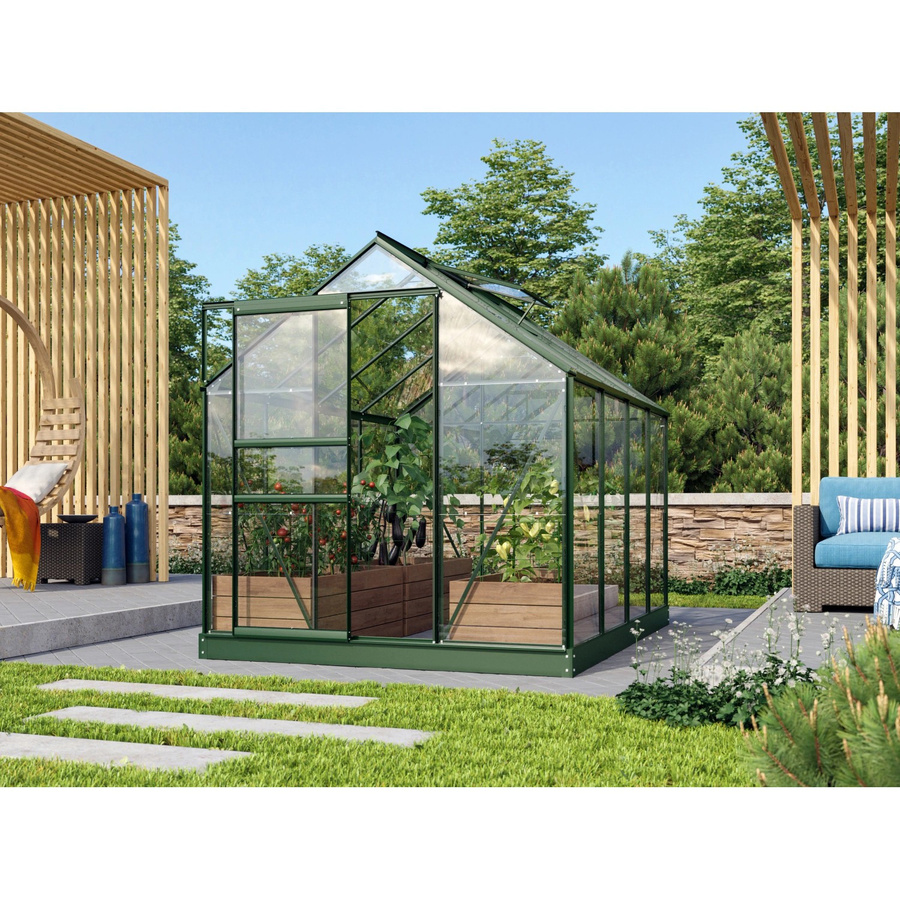 Vitavia Gewächshaus Venus 5 m² in Smaragdgrün für die Pflanzenzucht von Kräutern und Gemüse im Außenbereich - Bild 4