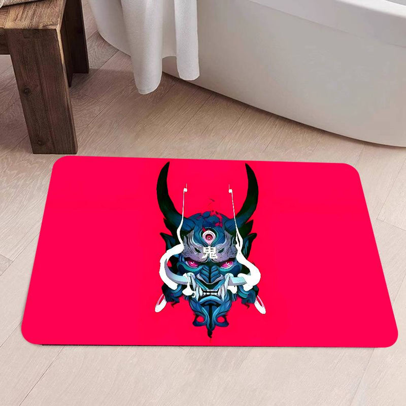 Karpetti Bereichsteppich C-Cyberpunk Samurai Logo Waschbar und Rutschfest, B/T: 60 x 40 cm - Bild 4