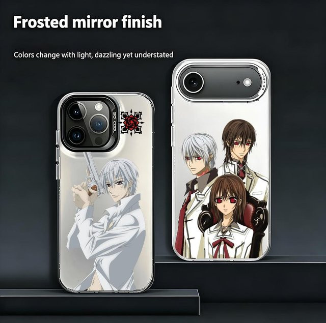Anime V-Vampire K-Knight Handyhülle für iPhone 13 14 15 16 17 Pro Max in Schwarz und Multicolour, stoßfeste matte Hartschale - Bild 1