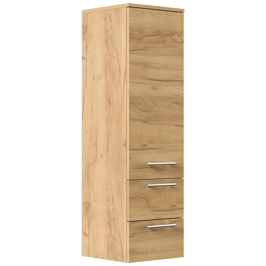 Posseik Hochschrank mit Glaseinlagen und Soft-Close-Türen in Eiche Gold, Breite: 120 cm - Bild 2