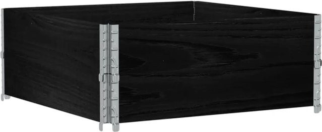 vidaXL Pflanzkiste aus Massivholz Kiefer in Schwarz, B/T/H: 100 x 100 x 41 cm - Bild 1