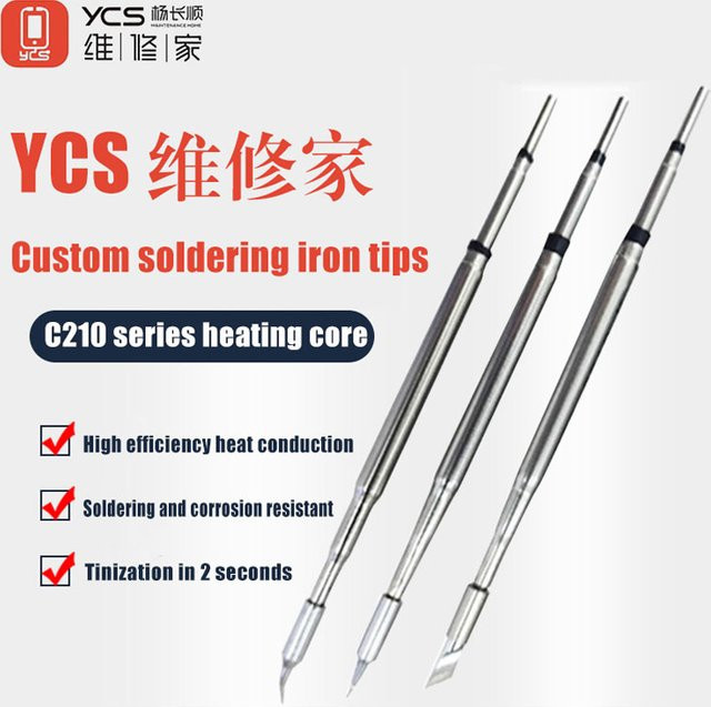YCS C210 Serie Lötkolben Griff für T210 und T26 Lötstation in Silber für PCB und IC Reparaturen - Bild 1