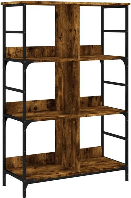 vidaXL Bücherregal im Industrial Design in Räuchereiche, Wandmontage, B/T/H: 78,5 x 33 x 117,5 cm - Bild 1