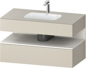 Duravit Qatego Einbauwaschtisch-Möbel-Set in Weiß Matt, B/T/H: 100 x 55 x 60 cm - Bild 1