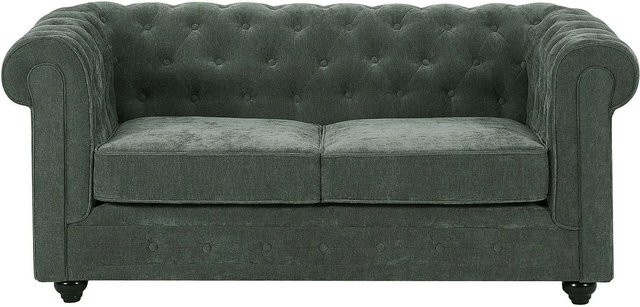Vente-unique Chesterfield Sofa in Grün mit Stoffbezug, Breite: 165 cm - Bild 1