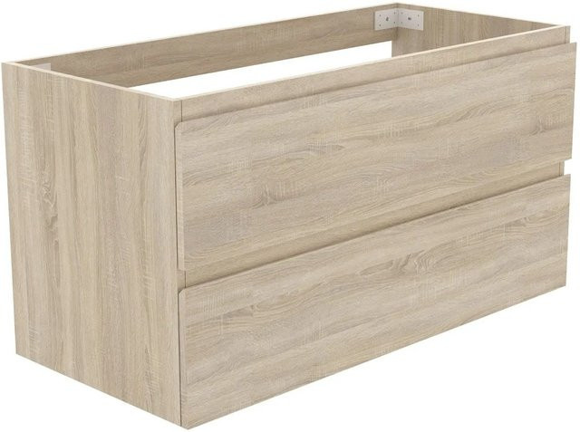 Duschparadies Waschbeckenunterschrank Y244X in Matt Eiche mit 2 Schubladen, B/T/H: 99 x 45 x 52 cm - Bild 1