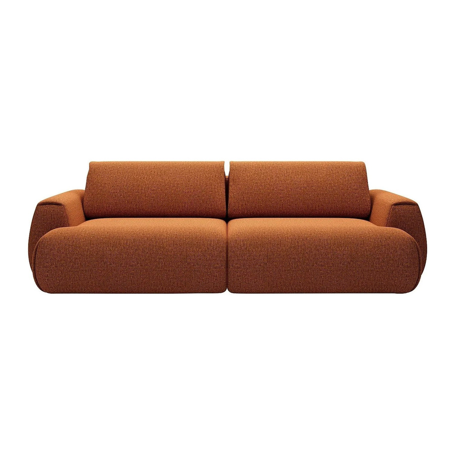 Vente-unique Schlafsofa Monelia in Terracotta mit Schlaffunktion und Auszugsschublade aus Chenille-Stoff, Breite: 260 cm - Bild 2
