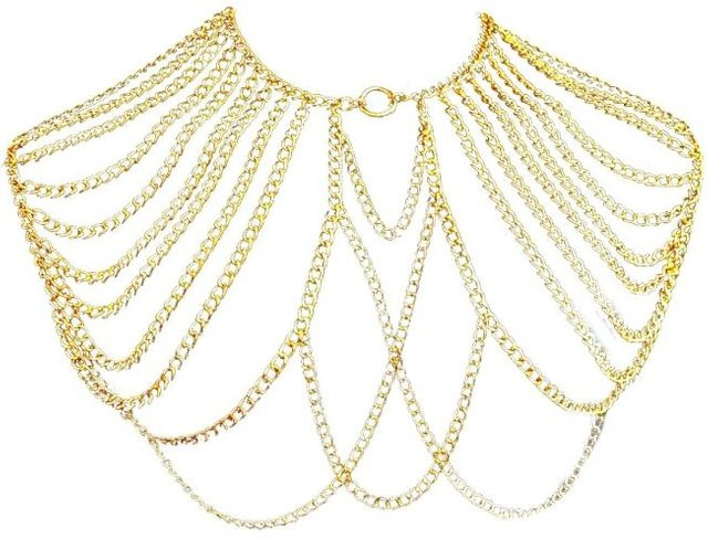 Körperkette Herren, Messing, Gold, beige - Bild 1