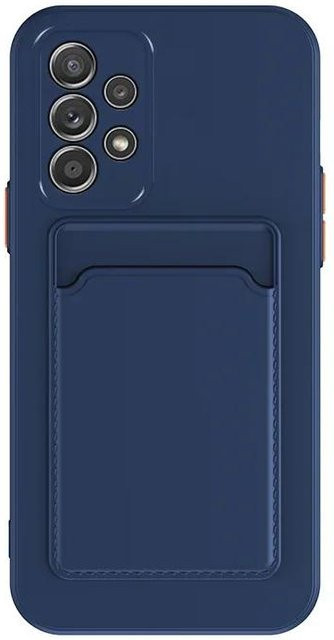 Silikon Kartenhalter Brieftasche Hülle für Samsung Galaxy S24 S23 S22 S21 S20 Plus FE Note 20 Ultra A51 A71 A54 in Blau - Bild 1