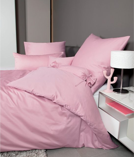 Janine Baumwoll Bettwäsche Colors Pink Mako-Satin mit Reißverschluss - Bild 2
