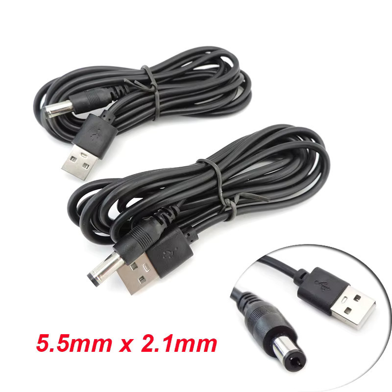 USB 2.0 A auf DC 5,5mm x 2,1mm Buchse Stromkabel in Schwarz - Bild 2