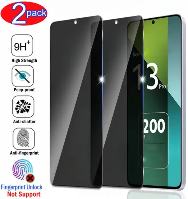 2 Stück Xiaomi Sichtschutz-Hartglasfolie für Redmi Note 14 5G 13 12 11 Pro 14S 12S 10S und Redmi 14C 13C 12C 10C 9C 8A Displayschutzfolie transparent - Bild 1