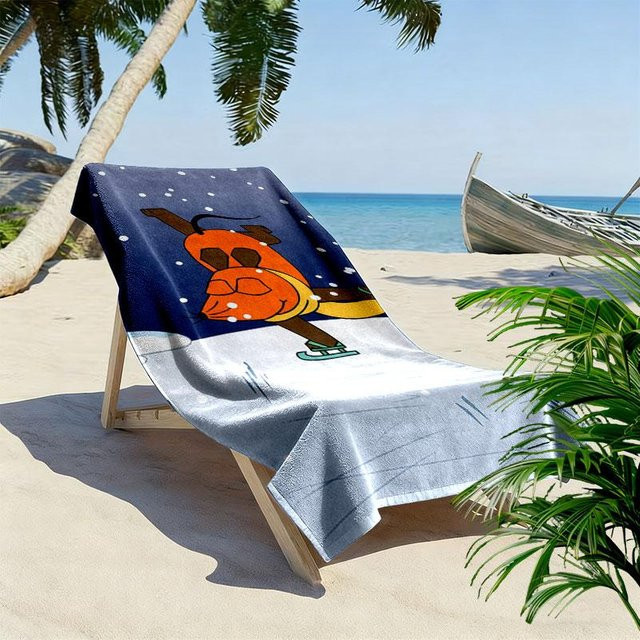 CCesHome Maus Strandtuch aus Mikrofaser in Blau, schnelltrocknendes und sandfreies Handtuch für Strand und Camping, B: 80 cm, L: 160 cm - Bild 1