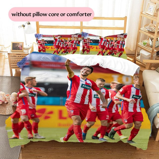 FC Heidenheim Bettwäsche Set mit 1 Bettbezug und 2 Kissenbezügen, Farbe Rot, B/H: 155 x 200 cm - Bild 1