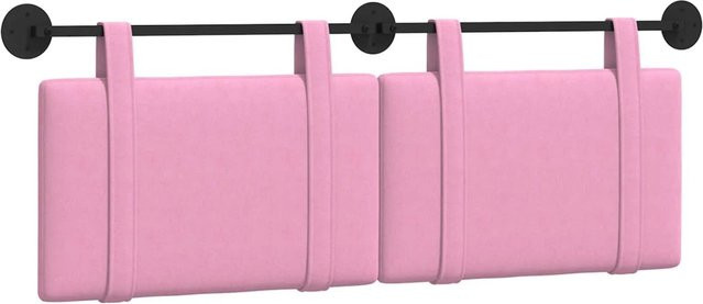vidaXL Wandmontiertes Polsterpaneel in Uni Rosa, Breite: 130 cm, Tiefe: 55 cm, Höhe: 5 cm - Bild 1