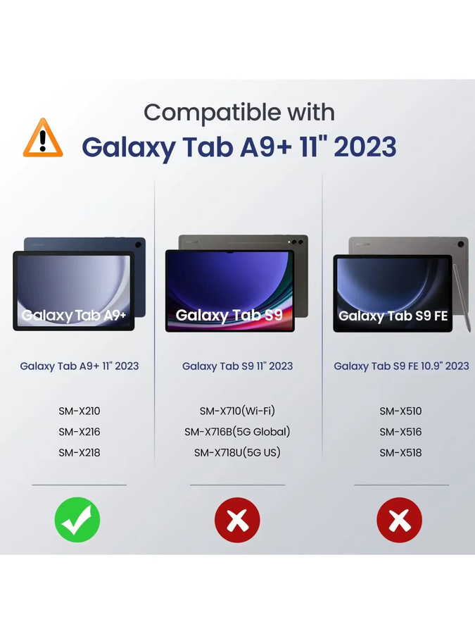 Samsung Galaxy Tab A9 Plus 11 Zoll Hülle aus Leder in Schwarz, 360 Grad drehbar, passend für SM-X210/X215/X216/X218 und Galaxy Tab A11 2025 - Bild 7