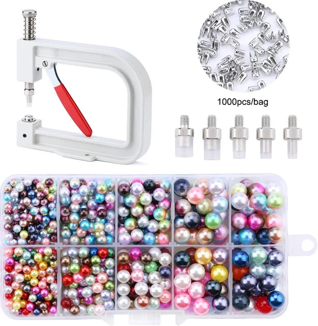 DUCRYSTAL Perlenfassung DIY Zubehör für Perlen-Nietenknöpfe zur Gestaltung von Hüten, Schuhen, Kleidung und Taschen - Bild 1