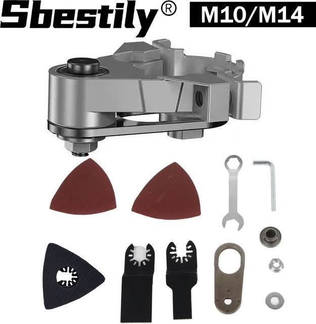sbestily Multifunktionaler Winkelschleifer-Aufsatzkonverter als Oszillierendes Werkzeugset M10 und M14 für 100 mm, 115 mm und 125 mm Winkelschleifer - Bild 1