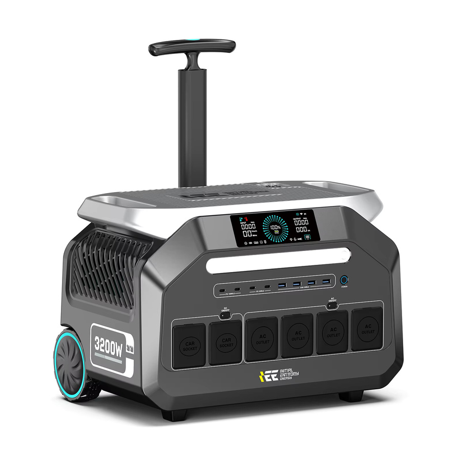 IEE P3200 Tragbare Powerstation Solargenerator mit 2048Wh und 3200W LiFePO4 Akku, 230V Reine Sinuswelle, inkl. Zugstange für Notstrom und Elektroauto-Notladung - Bild 7