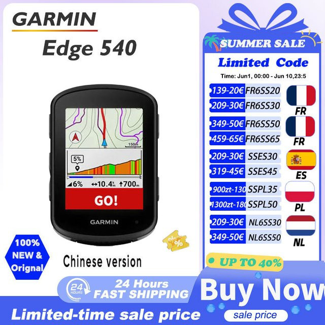 Garmin Edge 540 Fahrradcomputer mit Outdoor-Kartennavigation in Schwarz - Bild 1