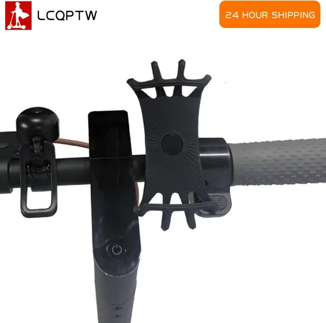 Universelle Silikon-Handyhalterung von LCQPTW in Schwarz für Ninebot Max G30 G2 G3 E3 E3Pro F2 F2Pro F2Plus F3 sowie Elektroroller und Fahrräder - Bild 1