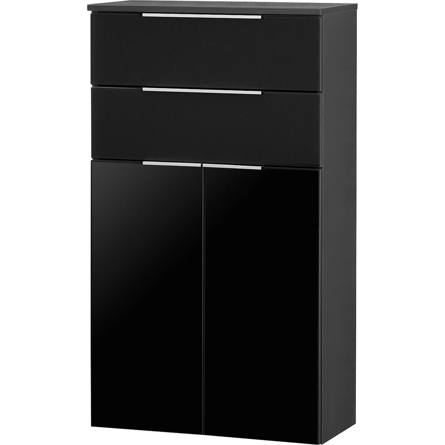 Fackelmann Doppel-Midischrank Kara in Anthrazit mit 2 Türen und 2 Schubladen, B/T/H: 60,4 x 32,0 x 106,5 cm - Bild 1