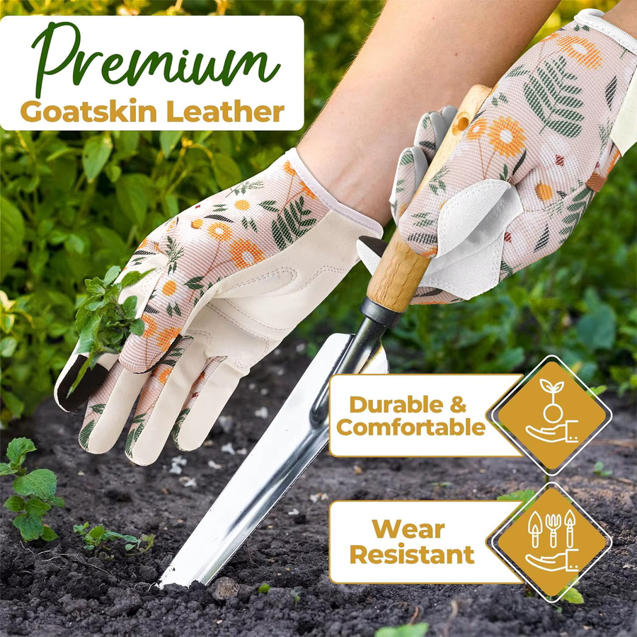 Atmungsaktive Gartenhandschuhe aus Leder für Erwachsene von Kyncilor in Multicolor - Bild 3