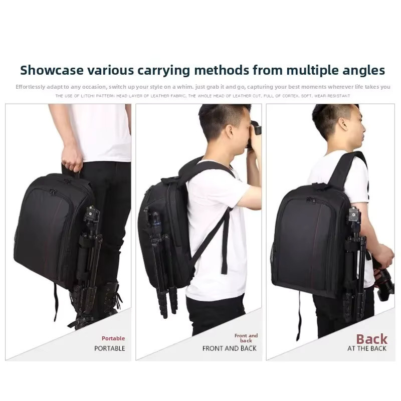 JINNUOLANG Schulterkameratasche Rucksack für Canon, Nikon und Sony spiegellose Kameras in Schwarz oder Grün - Bild 4