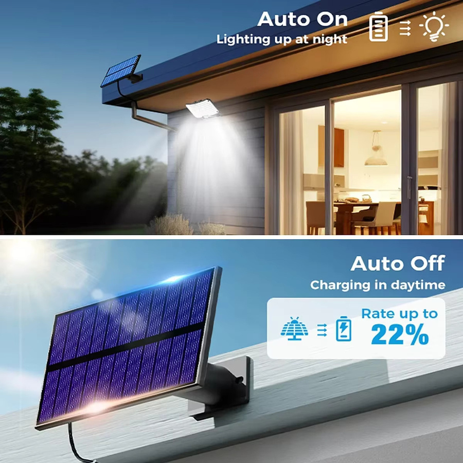 Heinast Solarleuchte mit 234 LEDs und Bewegungssensor, moderne Außen-Solarlampe in Schwarz für Garten und Wand, kühles Weiß - Bild 6