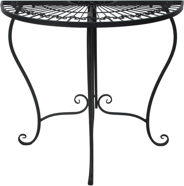 Garden Pleasure Gartentisch Fako Halbrund Schwarz aus Stahl B: 80 cm, T: 40 cm - Bild 1
