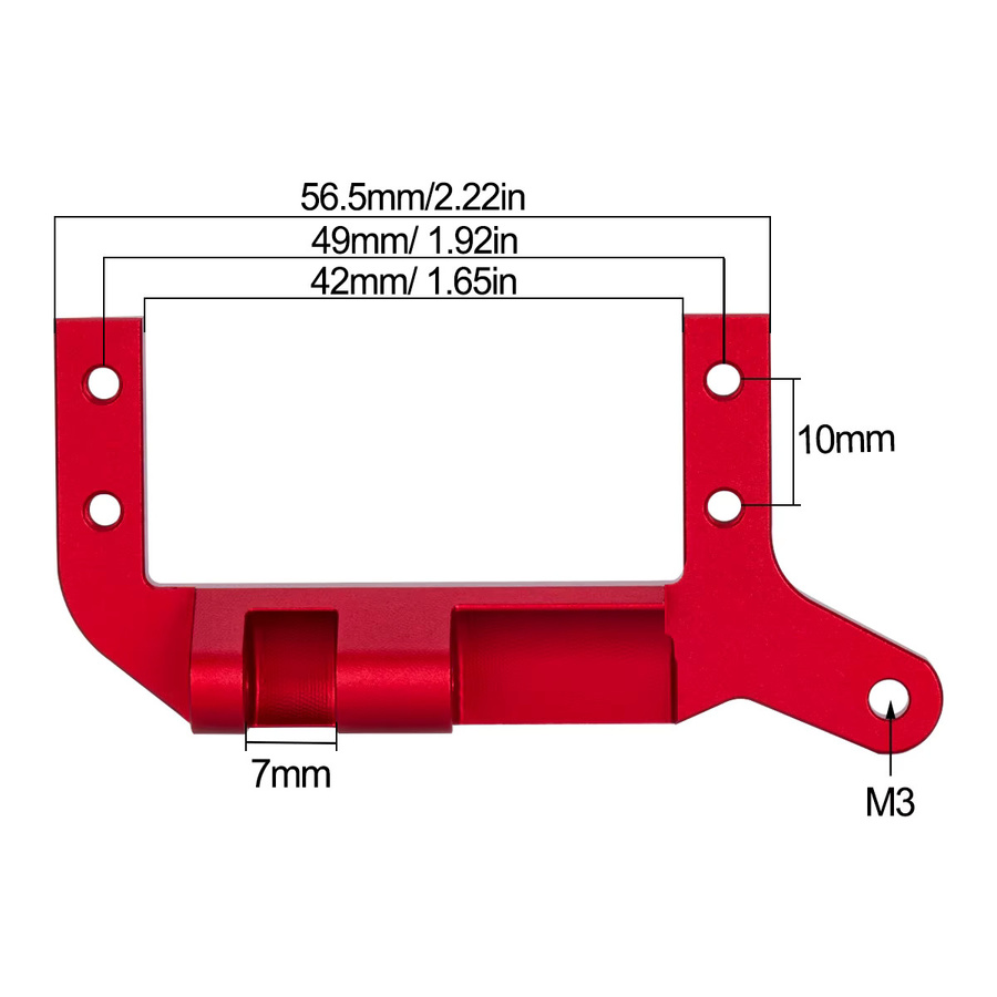 MALOM RC TRX4 Servo Halterung Ständer Vorderachse, Metall, Rot - Bild 2