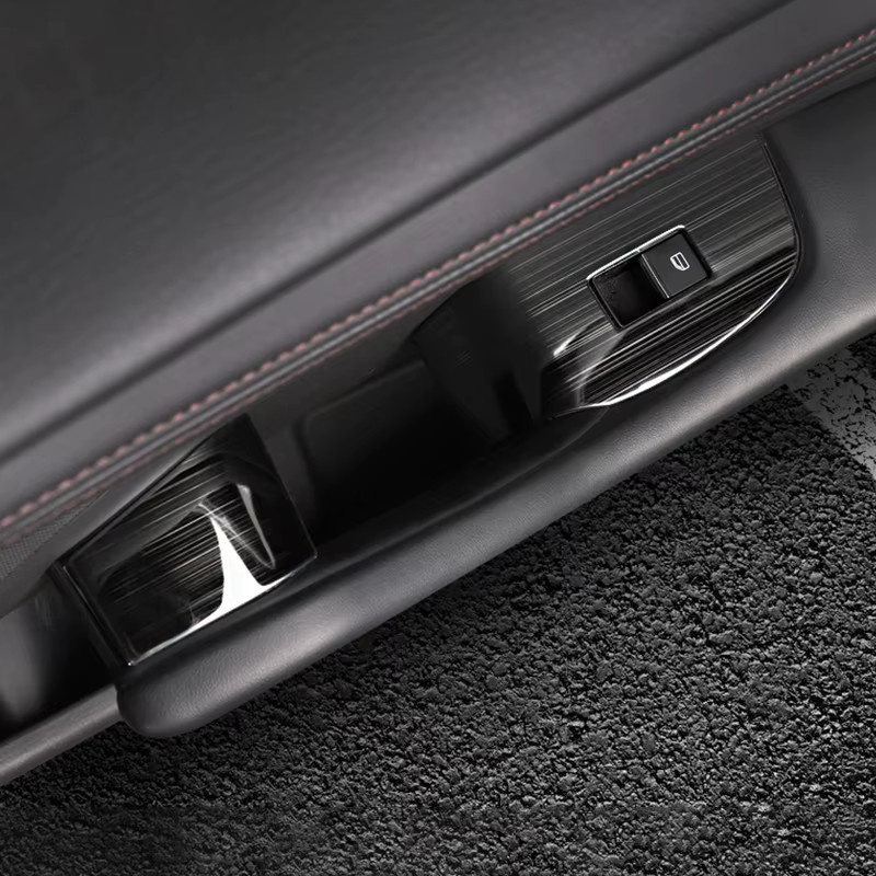 YaLumei Fensterheber-Schalter Knopfblende Abdeckung Zierleiste für Mazda 3 BP (2019-2025), Schwarz, LHD - Bild 2