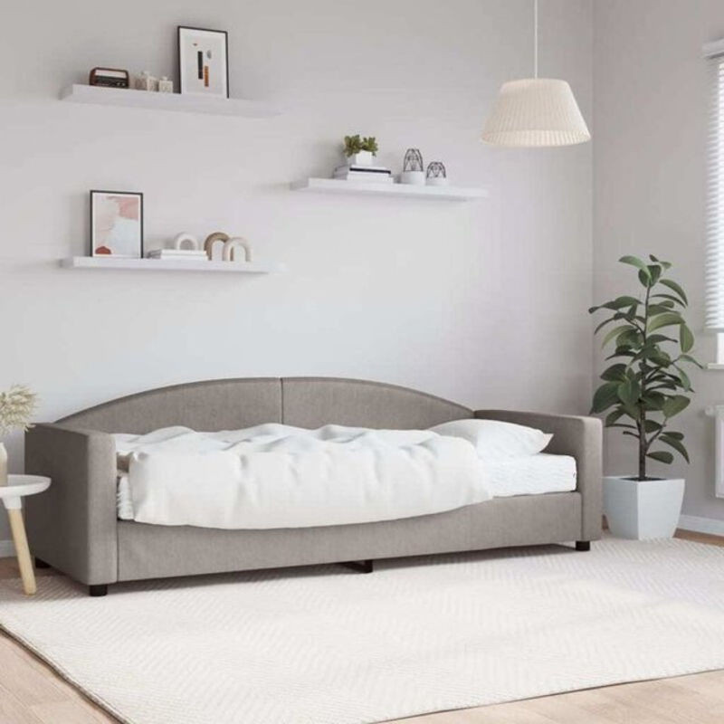 vidaxl Polsterbett Tagesbett mit Matratze in Taupe meliert, Modernes Stoffbett mit Metallgestell, B/T: 200 x 80 cm - Bild 1