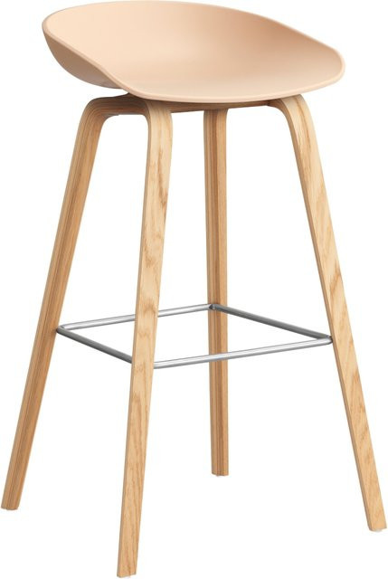 HAY About A Stool AAS 32 Hocker in Orange mit Eichenholz oder Walnussholz und Polypropylen - Bild 1