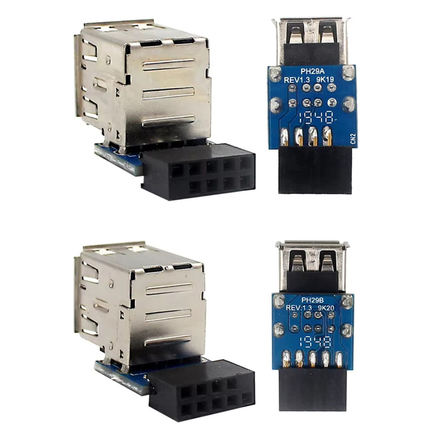 USB 2.0 Typ-A Weiblich Adapter Konverter von Motherboard Header auf 2 Ports für interne Computerverbindungen - Bild 4