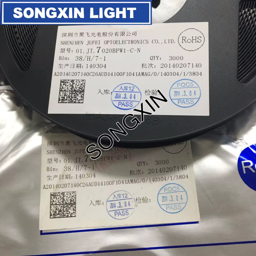 50 Stück Jufei LED 7020 Lichtperlen für LCD TV Hintergrundbeleuchtung, Kühlweiß, 0,5 W, 3 V, 54 lm - Bild 4