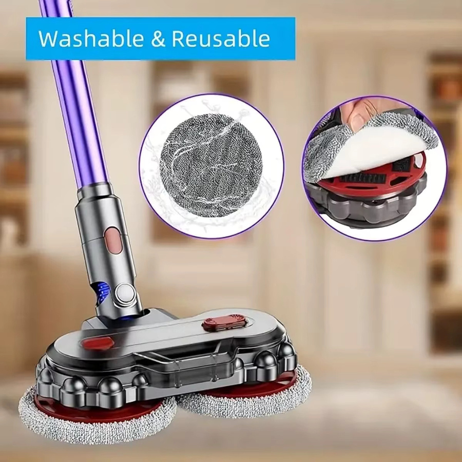 2-in-1 Wischkopfaufsatz für Dyson V7 bis V15, austauschbare und waschbare Bodenbürste für deinen Staubsauger - Bild 4