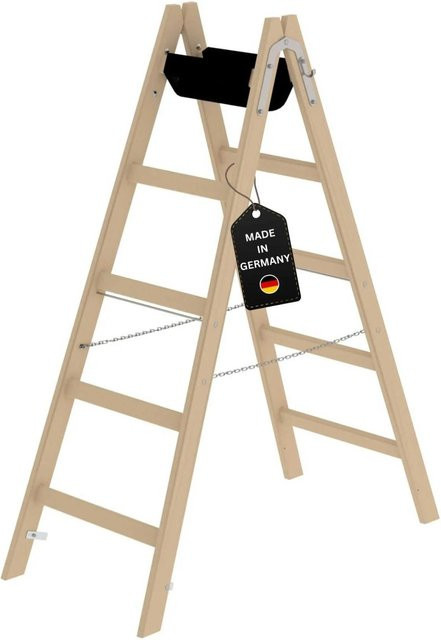 PROREGAL Sprossen-Stehleiter aus Holz mit 2 x 5 Sprossen - Bild 1