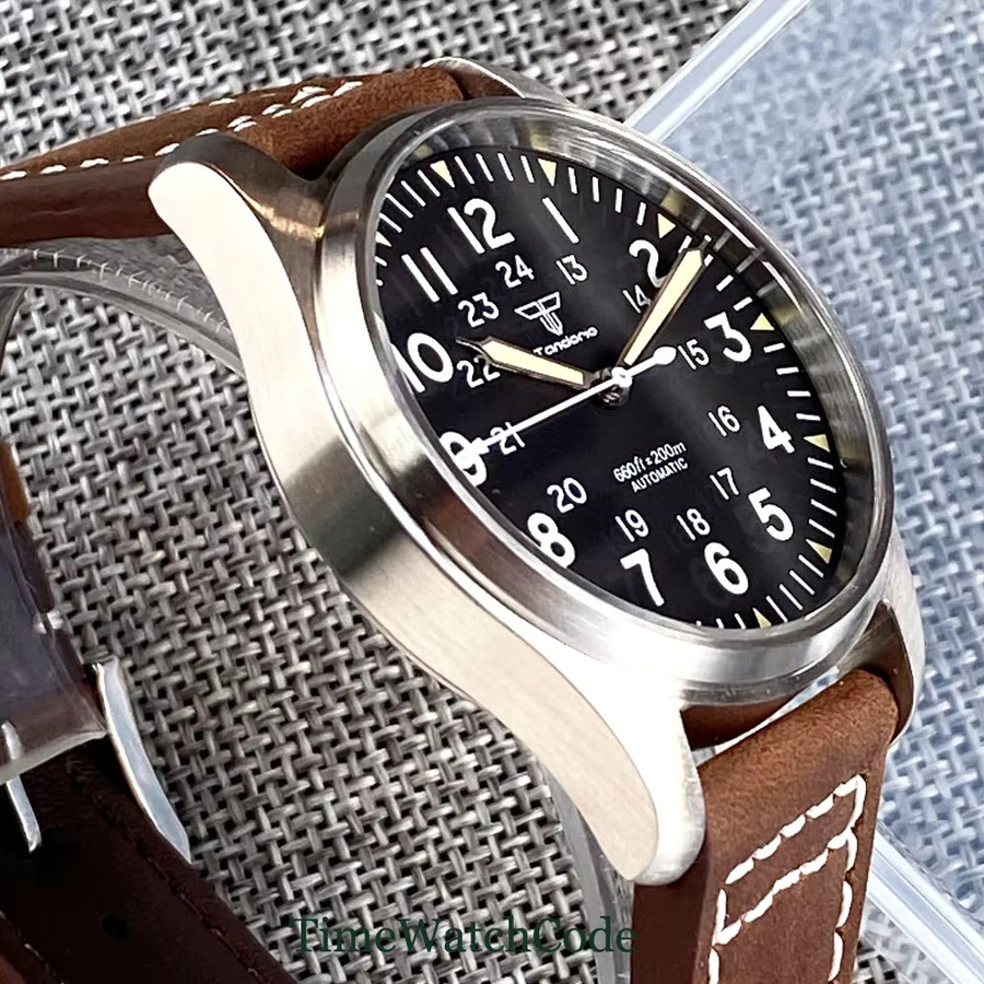 tandorio Armbanduhr, Automatik, Edelstahl, 39 mm, Schwarz, Herren - Bild 5