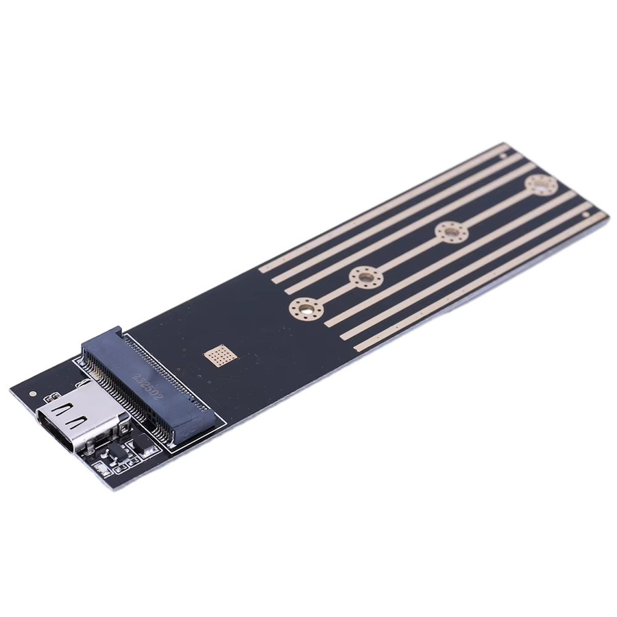 ALLOYSEED M.2 zu USB 3.1 Typ C Riser Board Konverter Adapter für SATA und NVMe SSD, Schwarz - Bild 2