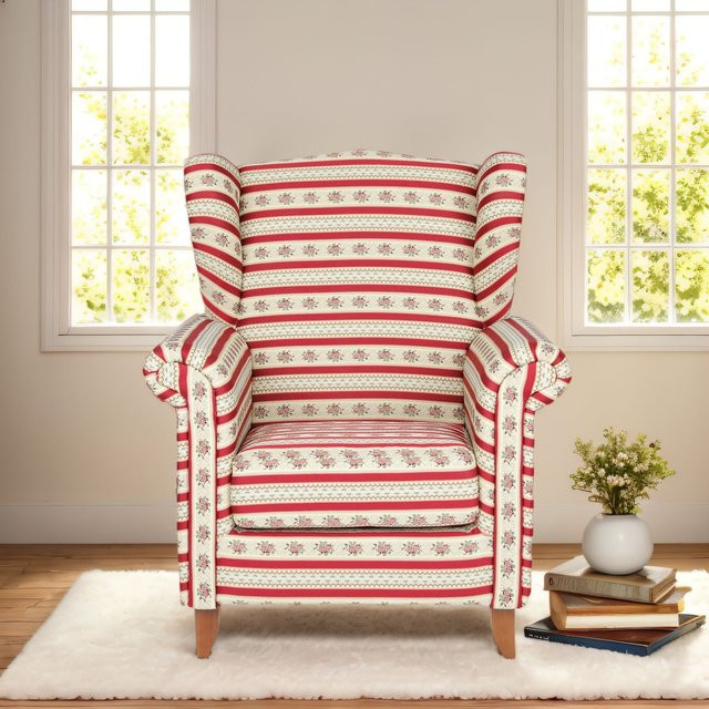 Polstersessel Loretta von Prestige Home in Rot mit floralem Muster, B/T/H: 86 x 81 x 105 cm - Bild 1