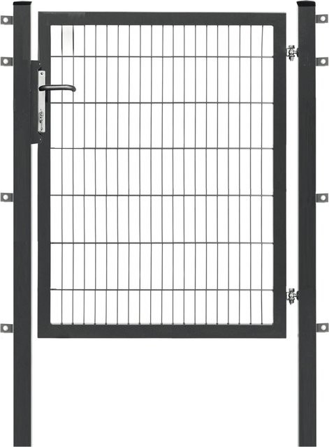 Floraworld Einzeltor Premium mit Doppelstabmattenfüllung in Anthrazit, Höhe: 140 cm, Breite: 120 cm - Bild 1
